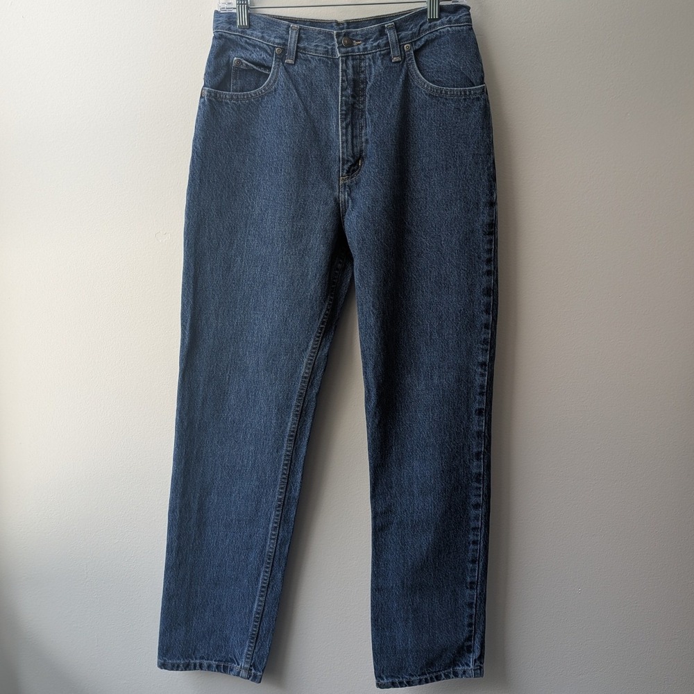 Vtg 90s Lands End Straight Leg Mom Jeans Blue High Rise Denim Sz 10 Classic
